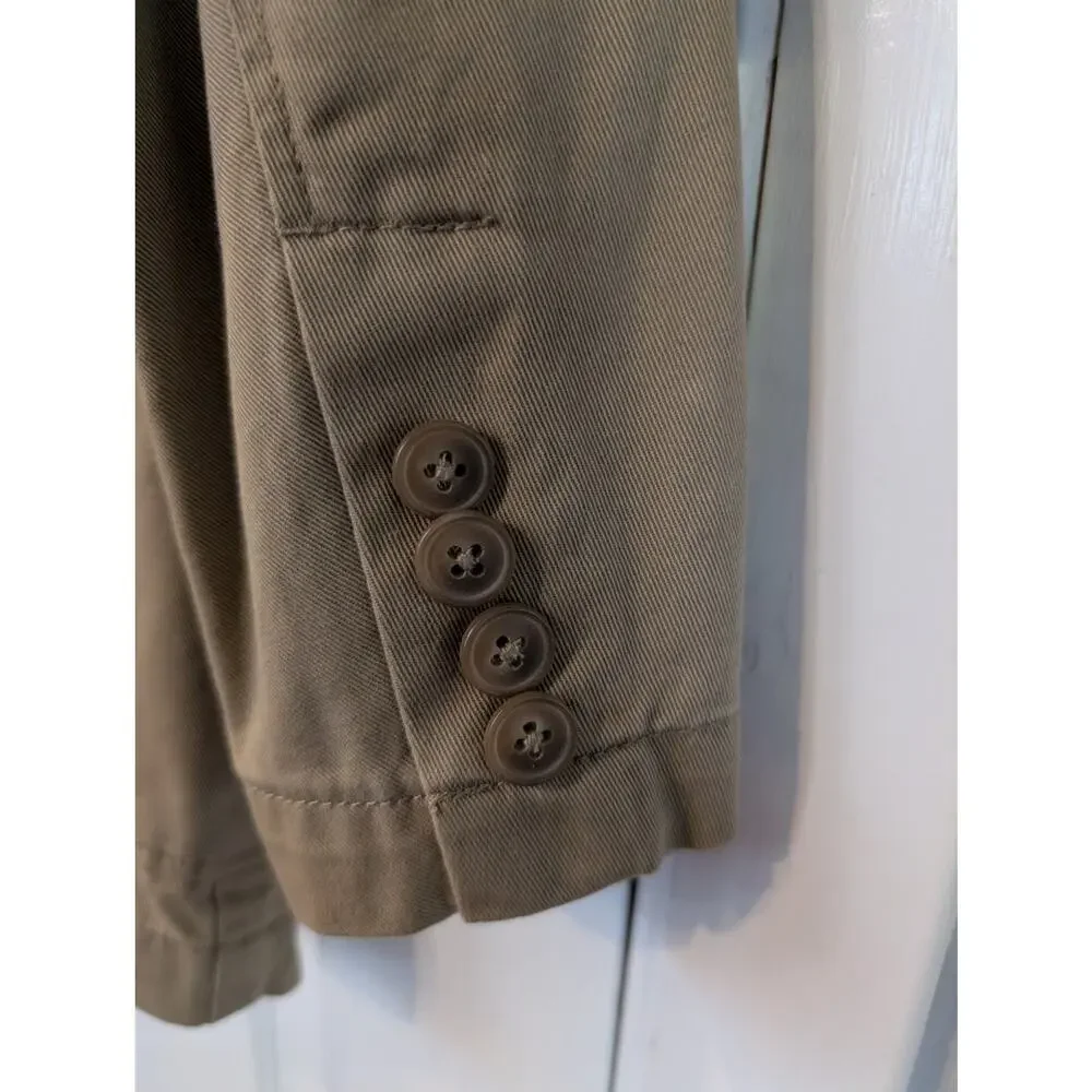 J.Crew 100% Cotton Unstructured Blazer Khaki Chino Small